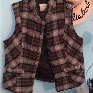 Grey plaid vest
